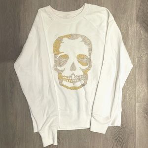 ZADIG AND VOLTAIRE WHITE SKULL SWEATSHIRT